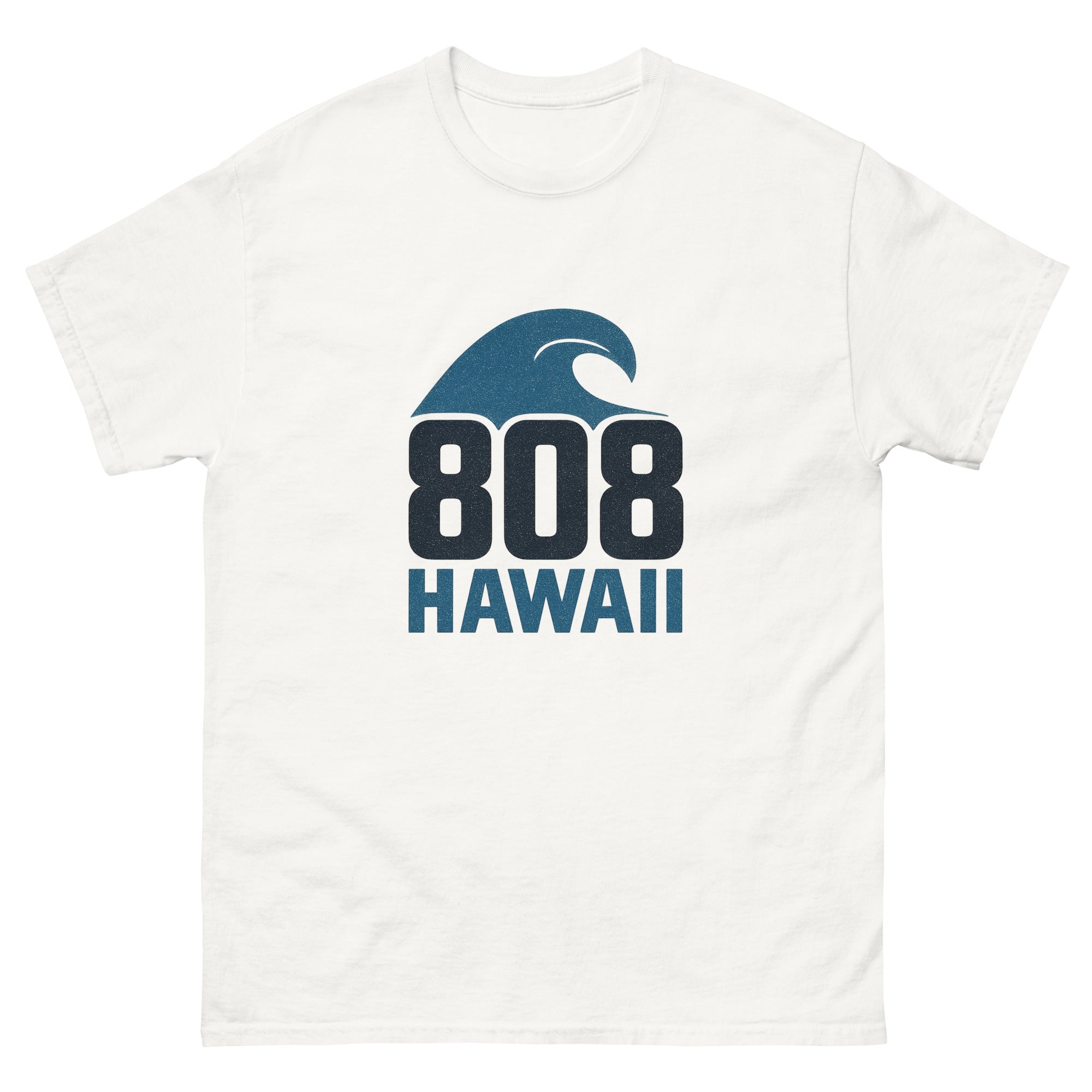 808 Wave Hawaiian t-shirt design on a White unisex tee