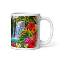 Tropical Flowers Hawaiian coffee mug — tropical Hawaii ceramic mug, 11oz and 15oz